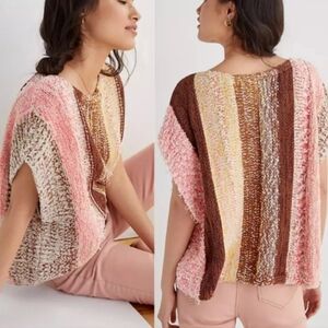 Anthropologie striped poncho sweater L